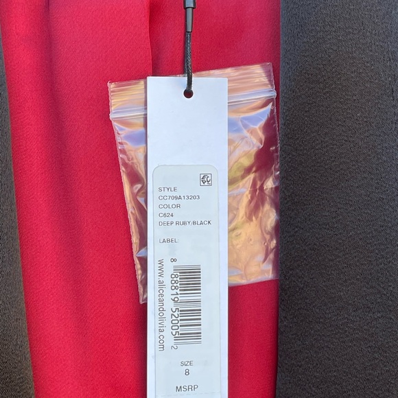 Alice and Olivia Deep Ruby Black Velvet blazer - Picture 5 of 9